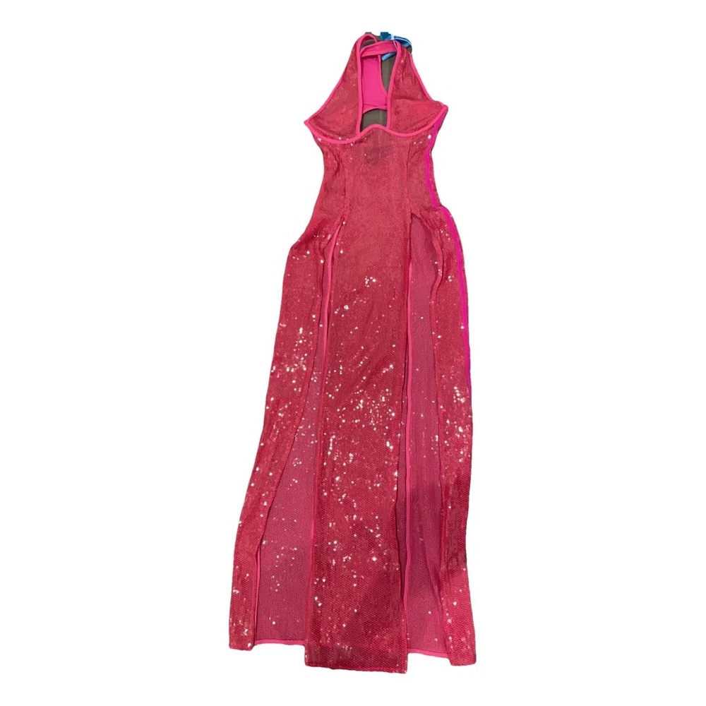 IVY PARK Pink Halter Backless Gown